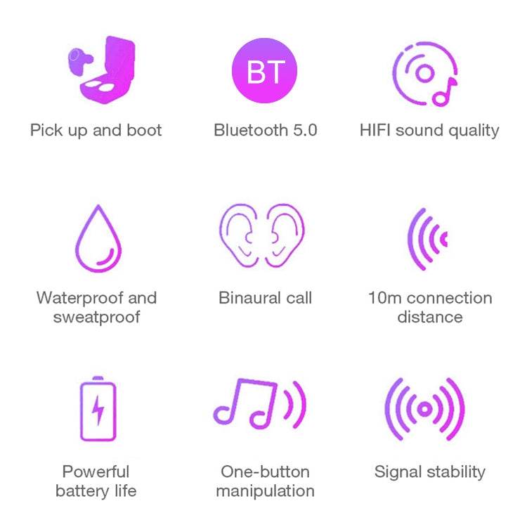 Écouteurs sans fil Bluetooth 5.0 étanches IPX DT-7 avec boîtier de charge magnétique 300 mAh, prise en charge des appels, DT-7